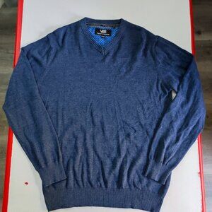 Vincent D'amerique pullover men's size M blue knit V neck